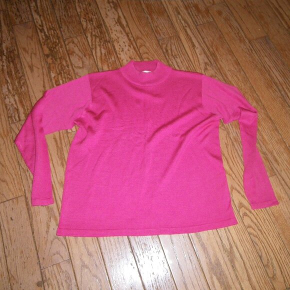 Women's 100% Silk Mock Turtleneck Knit Top - Picture 1 of 2